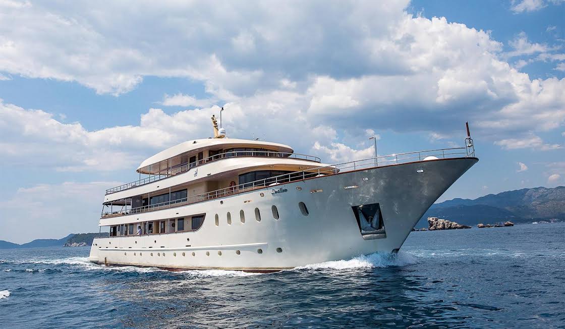 Luxury yacht cruising along the Adriatic coast